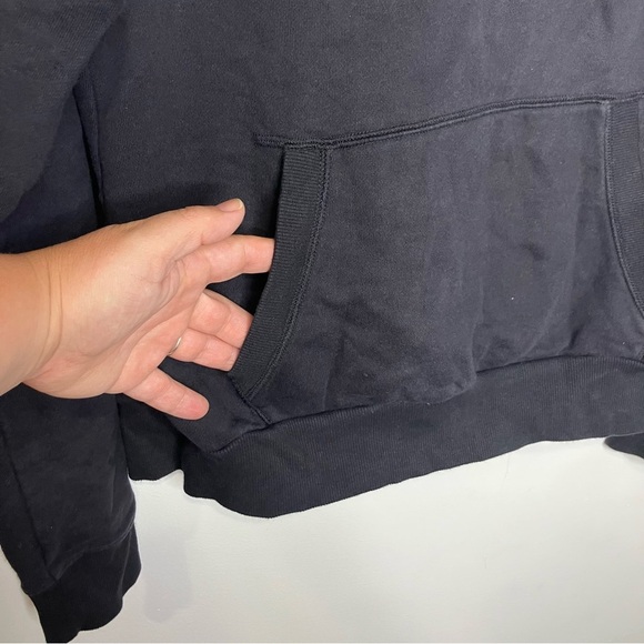 Athleta Moonrise slit back hoodie sweatshirt black womens size medium athleisure - Picture 2 of 9